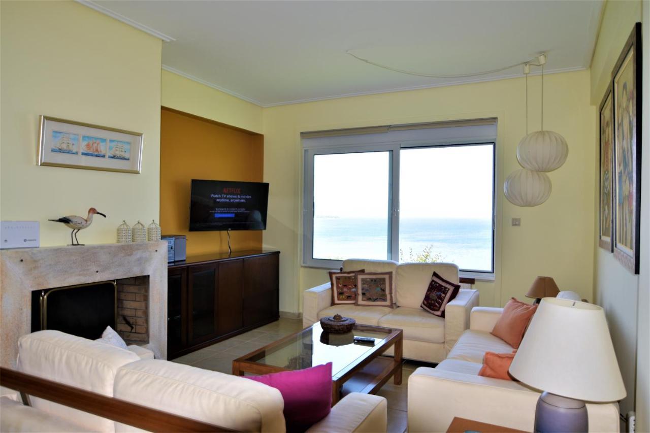Blue Bay View - Beach House Vathirrevma Bagian luar foto
