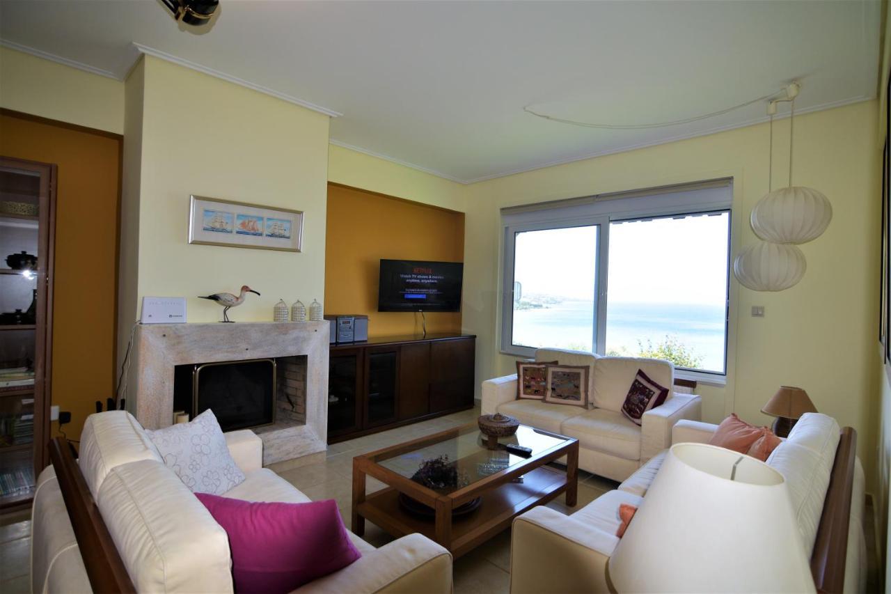 Blue Bay View - Beach House Vathirrevma Bagian luar foto