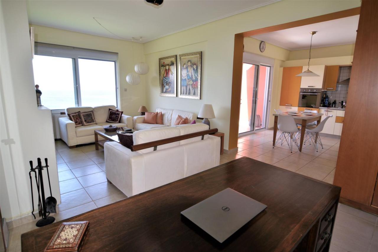 Blue Bay View - Beach House Vathirrevma Bagian luar foto